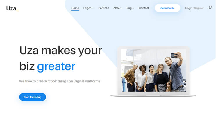 一个漂亮的网站画布免费Bootstrap 4 数字创意商业营销代理网站模板自适应HTML5网站模板免费下载